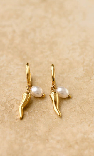 Perla Chilli Earrings - Gold - Earrings - Indigo and Wolfe - The Soho Movement