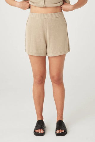 Poppy Organic Cotton Linen Short - Taupe - Shorts - Arcaa Movement - The Soho Movement