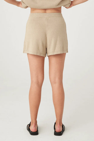 Poppy Organic Cotton Linen Short - Taupe - Shorts - Arcaa Movement - The Soho Movement