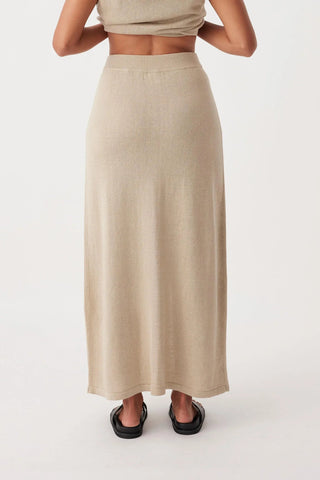 Poppy Organic Cotton Linen Skirt - Taupe - Arcaa Movement - The Soho Movement