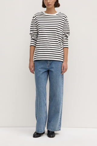 Portside Stripe Long Sleeve Tee - Antique White/Black - Long sleeve tops - Assembly Label - The Soho Movement