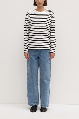 Portside Stripe Long Sleeve Tee - Antique White/Black - Long sleeve tops - Assembly Label - The Soho Movement