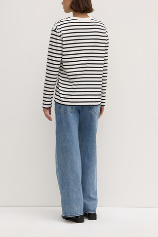 Portside Stripe Long Sleeve Tee - Antique White/Black - Long sleeve tops - Assembly Label - The Soho Movement
