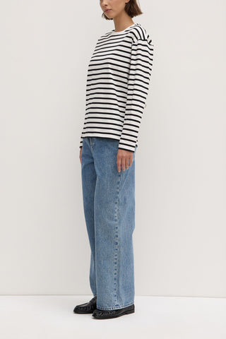 Portside Stripe Long Sleeve Tee - Antique White/Black - Long sleeve tops - Assembly Label - The Soho Movement