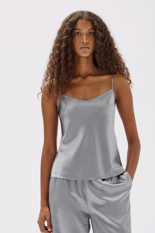 Signature Silk Cami - Silver - Tops - Assembly Label - The Soho Movement