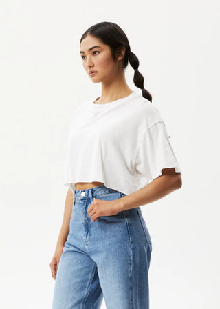 Slay Crop Tee - White - Afends - The Soho Movement