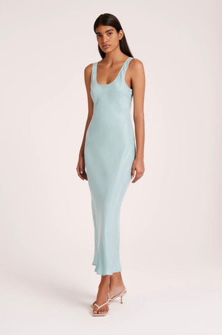 Stas Cupro Dress - Aqua - Nude Lucy - The Soho Movement