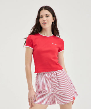 Striped Short - Red Stripe - Shorts - Holiday shop. - The Soho Movement