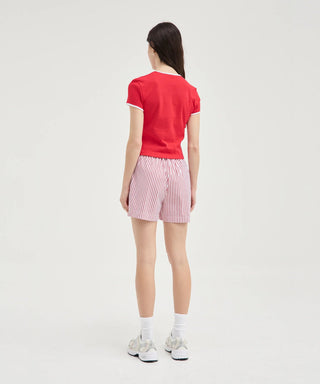 Striped Short - Red Stripe - Shorts - Holiday shop. - The Soho Movement