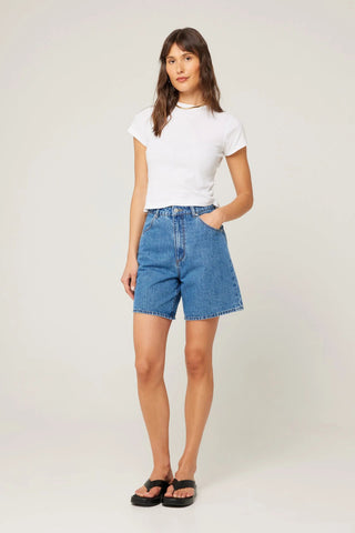 Super Mirage Evie - Dark Blue - Denim Short - Rollas - The Soho Movement
