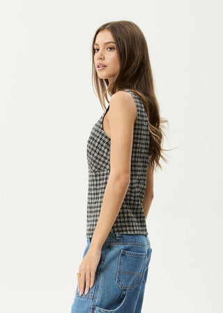 The Asta Seersucker Top - Steel Check - Tops - Afends - The Soho Movement