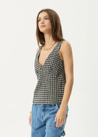 The Asta Seersucker Top - Steel Check - Tops - Afends - The Soho Movement