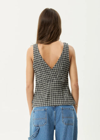 The Asta Seersucker Top - Steel Check - Tops - Afends - The Soho Movement