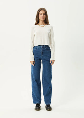The Focus Seersucker Long Sleeve Top - Off White - Long sleeve tops - Afends - The Soho Movement
