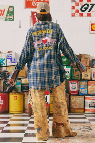 The Horse Power Flannel Shirt - Blue - Shirts & Tops - Sabbi - The Soho Movement