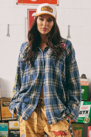 The Horse Power Flannel Shirt - Blue - Shirts & Tops - Sabbi - The Soho Movement
