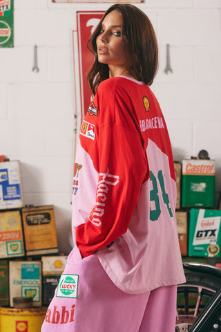 The Mermaid Racing Long Sleeve Tee - Pink - Sabbi - The Soho Movement