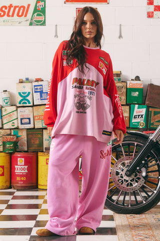 The Mermaid Racing Long Sleeve Tee - Pink - Sabbi - The Soho Movement