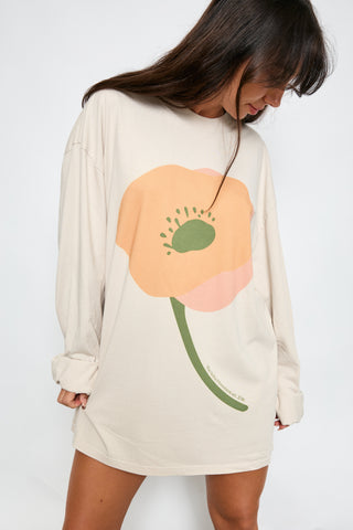 The Poppy Long Sleeve Tee - Bone - Long sleeve tops - The Soho Movement - The Soho Movement