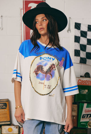 The Very Oversized Pony Club Tee - Blue - Tees - Sabbi - The Soho Movement