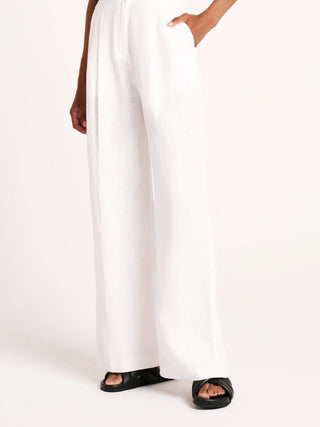 Thilda Linen Pant - White - Pants - Nude Lucy - The Soho Movement