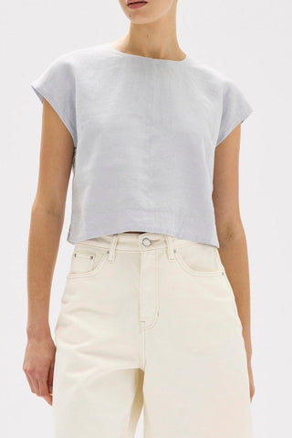 Tori Linen Top - Blue Haze - Tops - Assembly Label - The Soho Movement