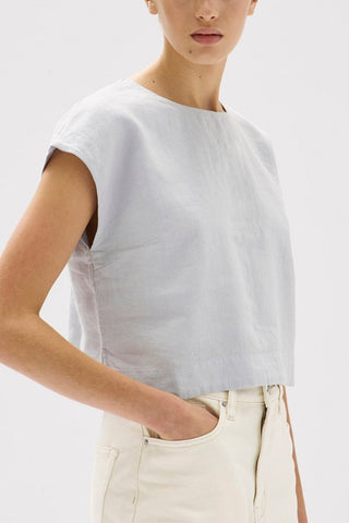 Tori Linen Top - Blue Haze - Tops - Assembly Label - The Soho Movement