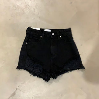 A High Relaxed Shorts - Black Salt - Denim Shorts - Abrand - The Soho Movement