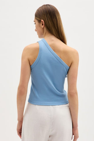 Asymmetrical Organic Tank - Cornflower Blue - Assembly Label - The Soho Movement