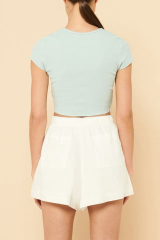 Dylan Button Front Tee - Lagoon - Shirts & Tops - Nude Lucy - The Soho Movement