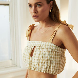 Lucille Crop - Check - Tops - MØN RENN - The Soho Movement