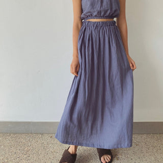 Lunar Linen Skirt - Washed Navy - Skirts - The Soho Movement - The Soho Movement