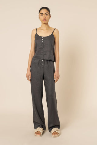 Nude Linen Lounge Cami - Coal - Nude Lucy - The Soho Movement