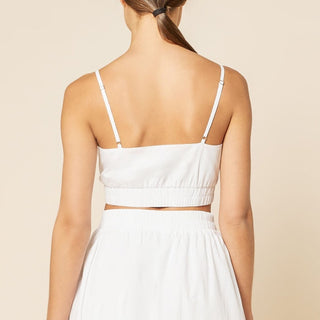 Odessa Poplin Crop Cami - White - Nude Lucy - The Soho Movement