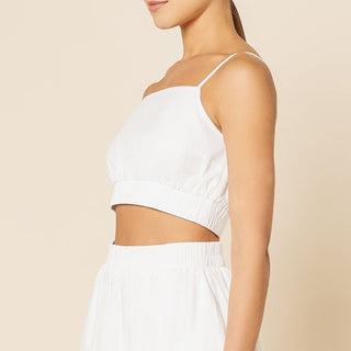 Odessa Poplin Crop Cami - White - Nude Lucy - The Soho Movement