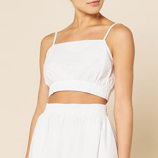 Odessa Poplin Crop Cami - White - Nude Lucy - The Soho Movement