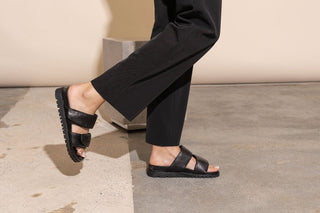 Ponza Slide - Black - Shoes - James Smith - The Soho Movement