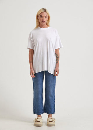 Slay Hemp Oversized Tee - White - Tees - Afends - The Soho Movement