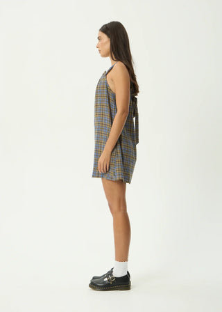 Vania Mini Dress - Cedar/Blue Check
