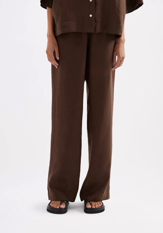 Lounge Linen Pants - Chocolate