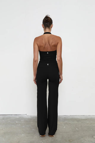 Straight Leg Wrap Pant - Black