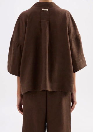 Lounge Linen Shirt - Chocolate