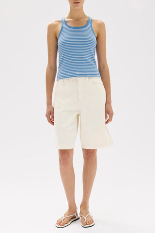 Drew Stripe Rib Tank - Bahama/White