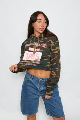 1985 Camo Cropped Hoodie - Jumpers - The Soho Movement - The Soho Movement