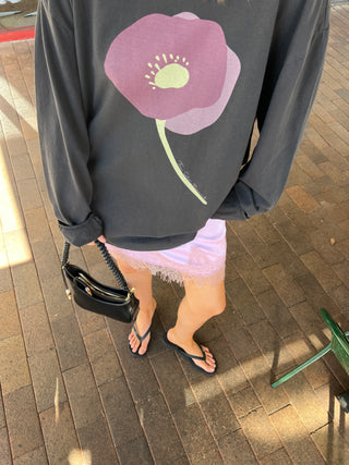 The Poppy Long Sleeve - Faded Black/Violet