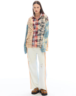 Patchwork Check Flannel Shirt 2