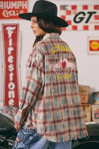 Horse Power Flannel Shirt - Burgundy