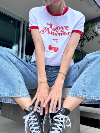 Love Is The Answer Tee - White/Red