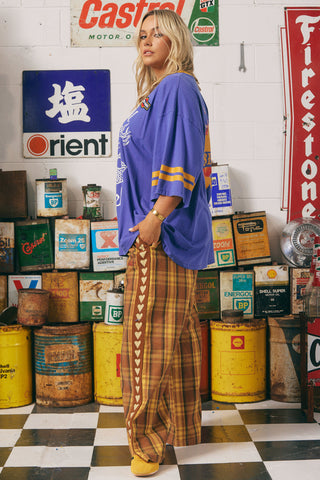 Canvas Raving Hearts Pant - Tartan Mustard