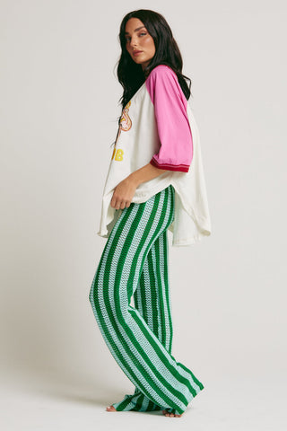 The Raglan Mermaid Swim Club Tee - Marshmallow/Pink